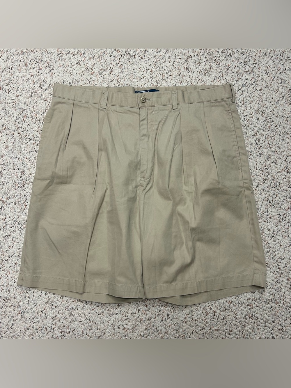 Vintage Polo Ralph Lauren Pleated Chino Shorts Size 38x9 Men’s Tan Cotton